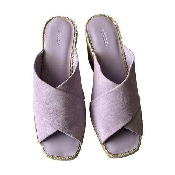 Vince Gaelan Suede Crisscross Wedge Espadrilles Sandals In Violetta size 9 - Picture 4 of 13